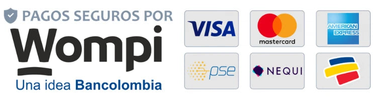 Pagos por Wompi: Visa, Mastercard, American Express, PSE, Nequi y Bancolombia